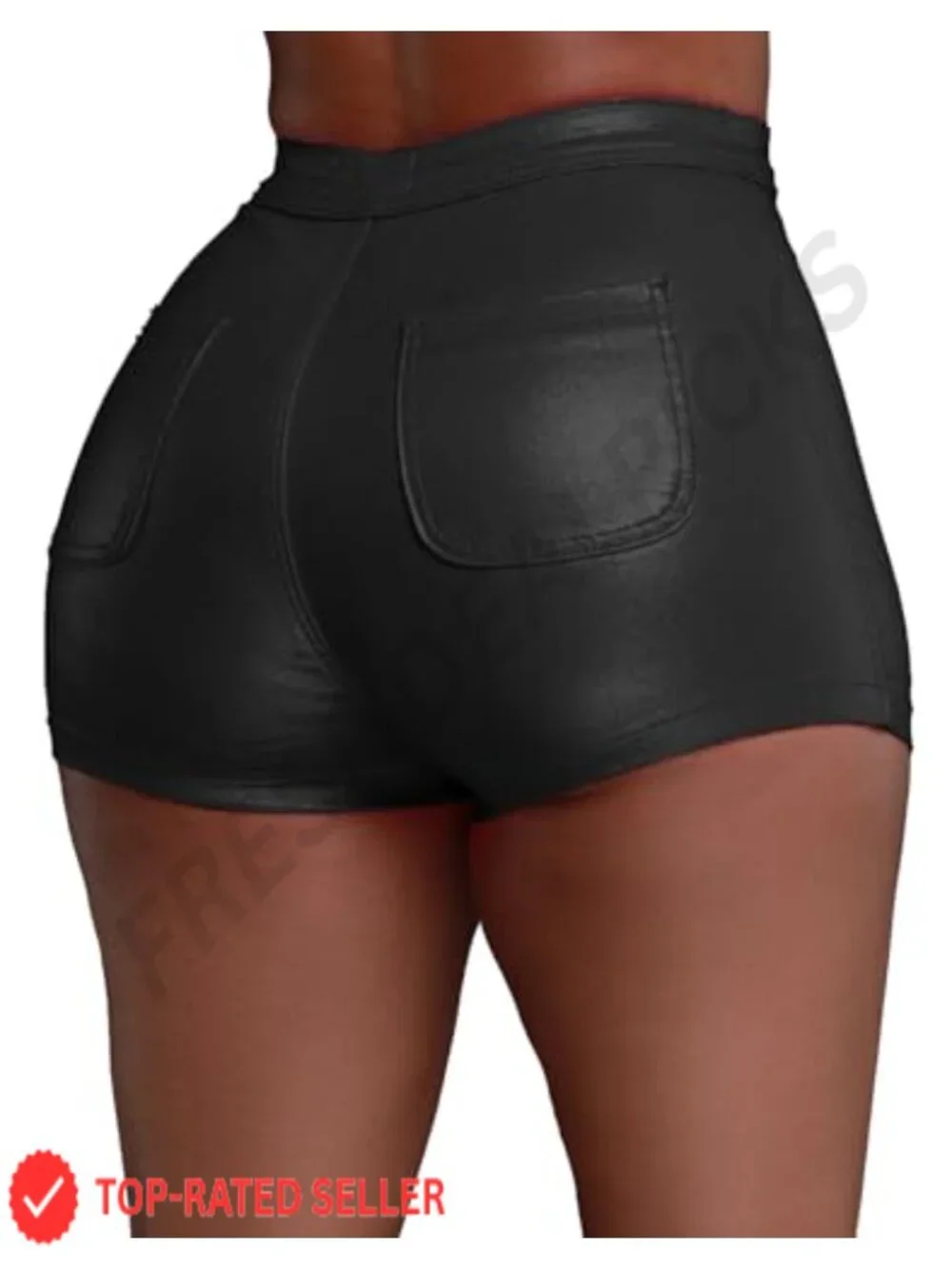 Women's Faux Leather Stretch Shorts High Waist Sexy Mini Hot Party Club